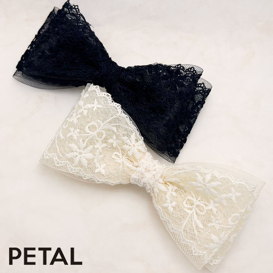 PETAL MARKET | アクセサリー | レースレースの大きなリボンバレッタ