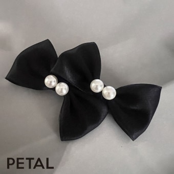 QUI ダブルパールツインリボンピン 【PETAL MARKET】|ヘアピン|アイテムで選ぶ