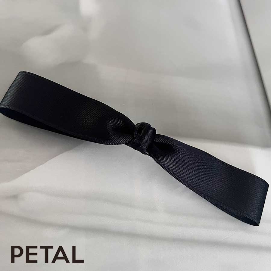 QUIサテンのシンプルリボンバレッタ 【PETAL MARKET】