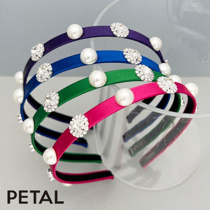 KOTI  カラフル サテンビジューカチューシャ ラム【PETAL MARKET】