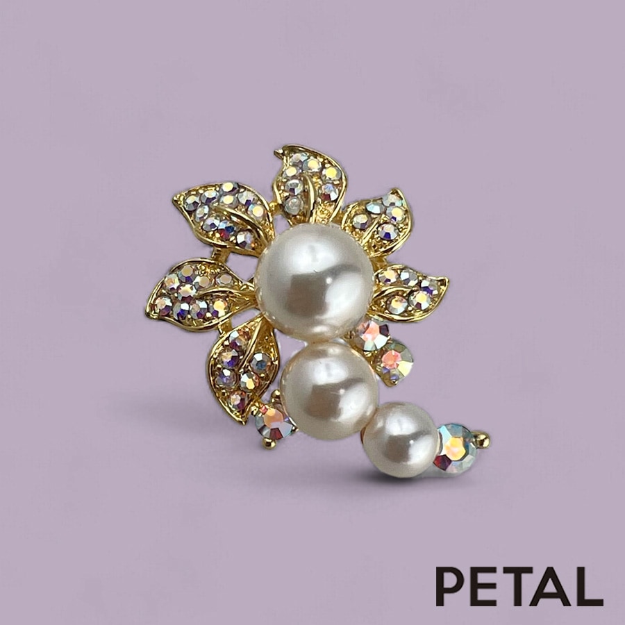 パールをちりばめたパールミニブローチ【PETAL MARKET】