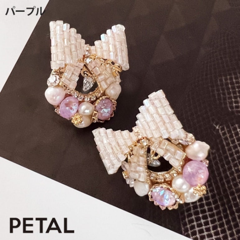 GRACE pearl　ピアス＆イヤリング リボンリボン【PETAL MARKET】