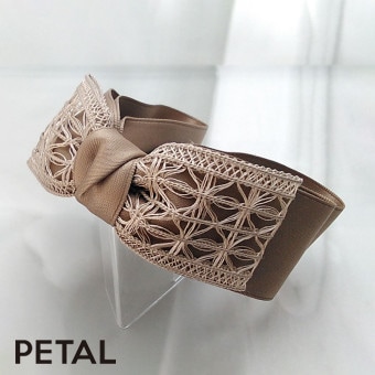 上品なサテンリボンとレースのバナナクリップ縦タイプ Mサイズ【PETAL MARKET】