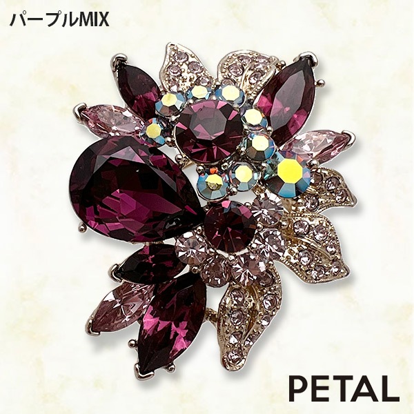 高貴なフラワーブローチ キャロン【PETAL MARKET】