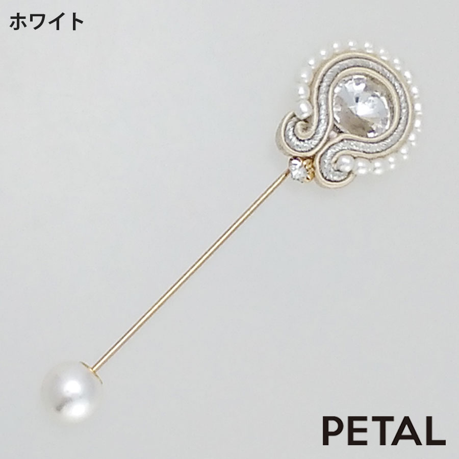 NEWピンブローチ ホワイトバロ【PETAL MARKET】　