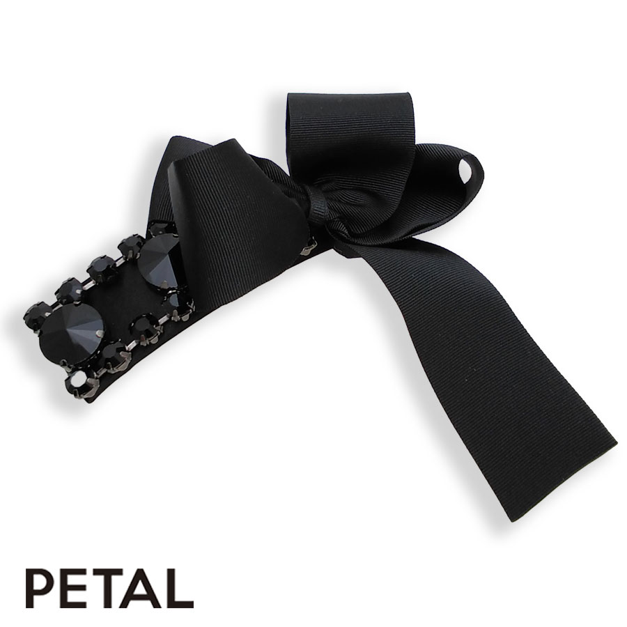 KOTI ビッグリボンと大粒ビジュー バレッタ ガラナ【PETAL MARKET】