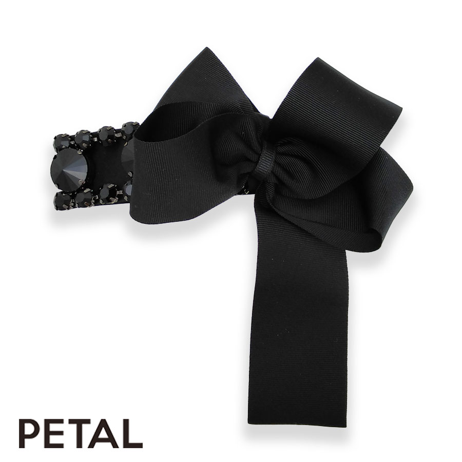 KOTI ビッグリボンと大粒ビジュー バレッタ ガラナ【PETAL MARKET】