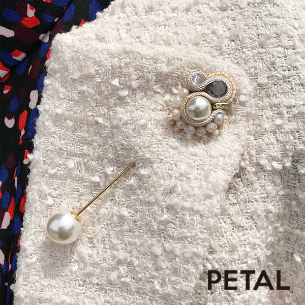 NEWピンブローチ ホワイトバレー　【PETAL MARKET】　