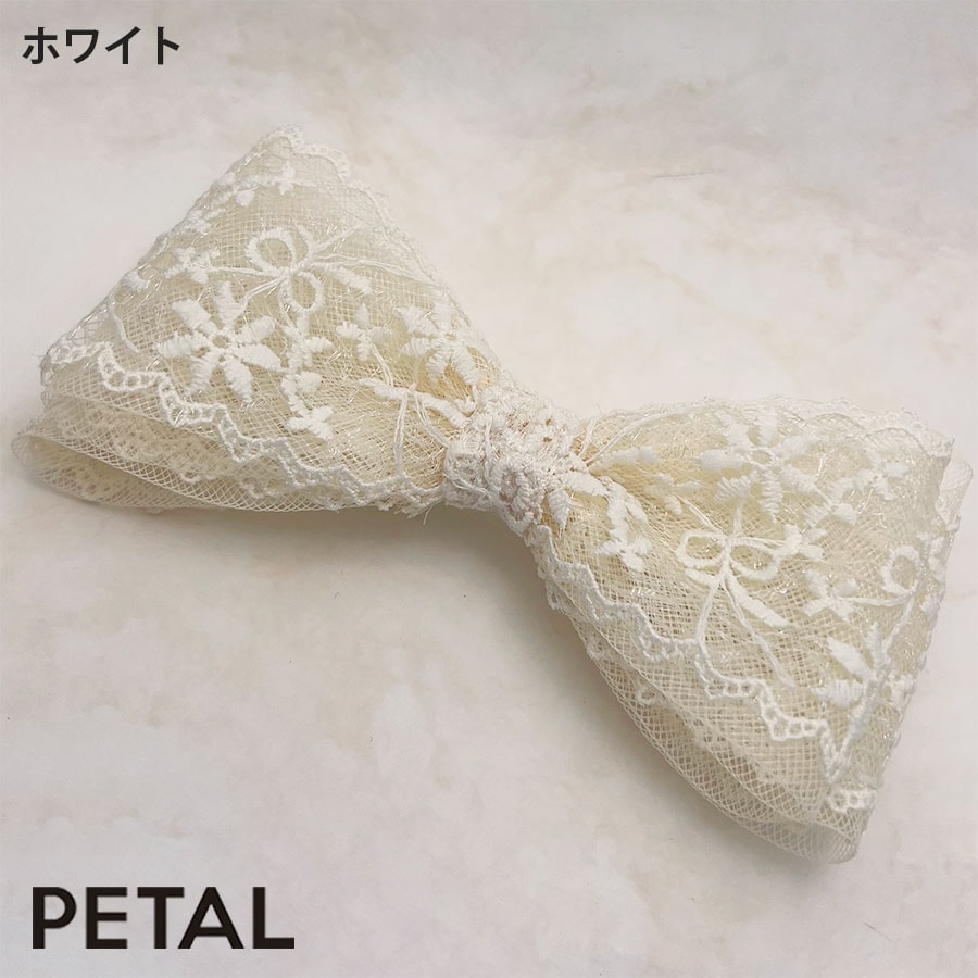 レースのバレッタ PETAL MARKET | アクセサリー | レースレースの大きなリボンバレッタ