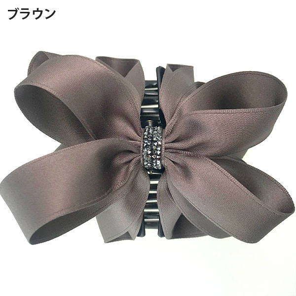 品のあるビジューをあしらったドレープリボンクリップL【PETAL MARKET】