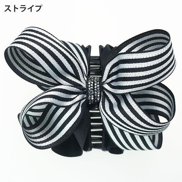 品のあるビジューをあしらったドレープリボンクリップL【PETAL MARKET】