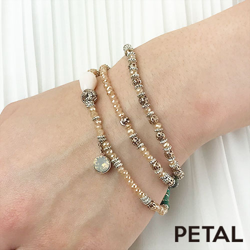 LALA 2wayターコイズbijoux3連ブレスレットハロル【PETAL MARKET】　