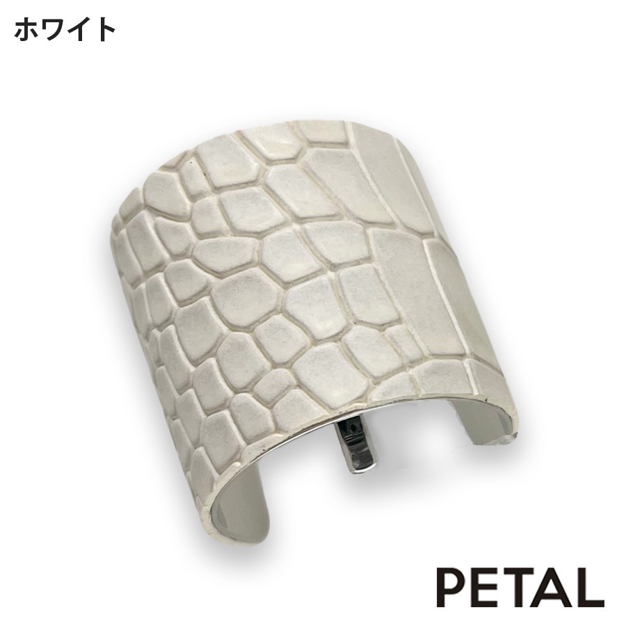 NEW ヘアーカフ ポニーフック フェイクレザー クロコ型押し エナメル仕上げ 【PETAL MARKET】