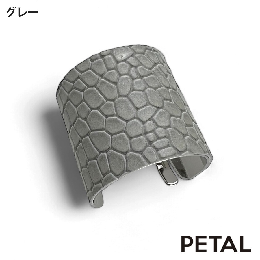 NEW ヘアーカフ ポニーフック フェイクレザー クロコ型押し エナメル仕上げ 【PETAL MARKET】