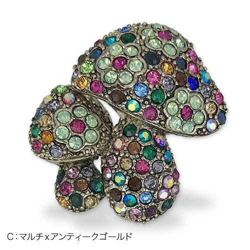 キノコがたくさん採れたよブローチ【PETAL MARKET】　