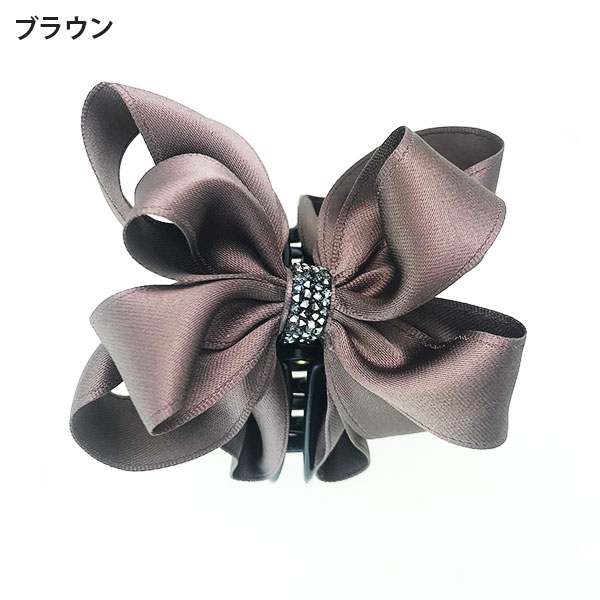 NEW 品のあるビジューをあしらったドレープリボンクリップM【PETAL MARKET】