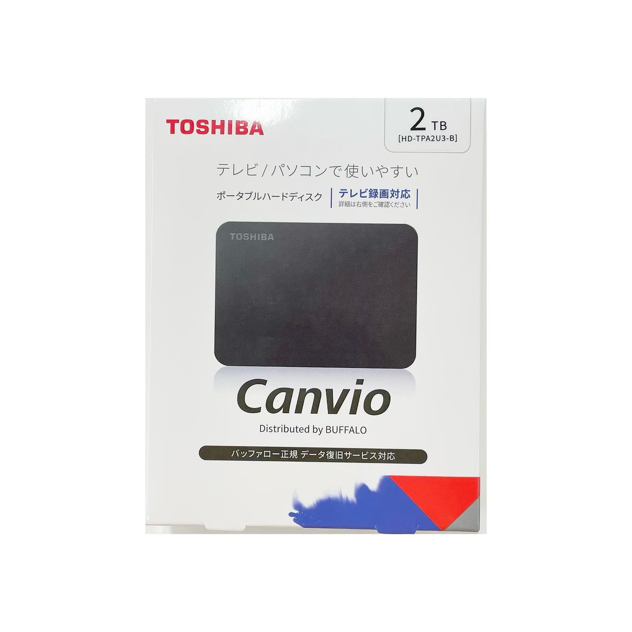 新品」TOSHIBA CANVIO HD-TPA2U3-B [ブラック] ポータブル 