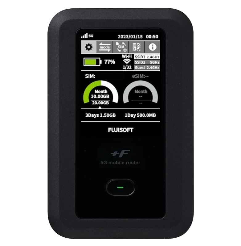 FUJISOFT FS050W 5Gモバイルルーター FUJISOFT +F FS050W 5Gモバイルルーター デュアルSIM対応 | PC周辺