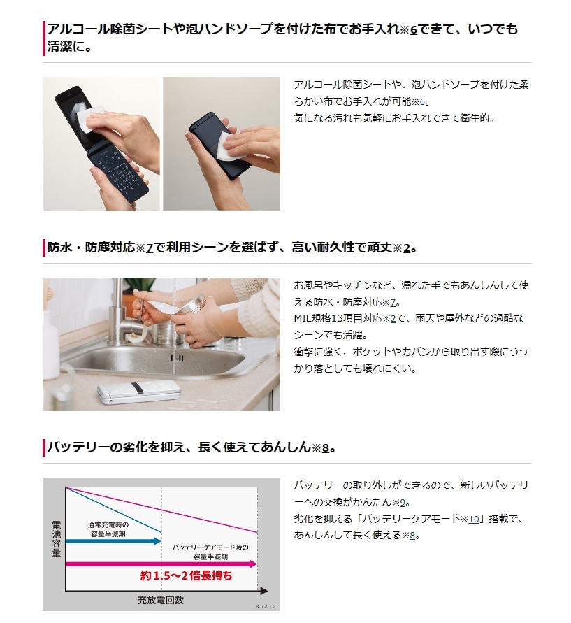 新品」SIMフリー DIGNO ケータイ KY-42C レッド 京セラ 折りたたみ 3.4