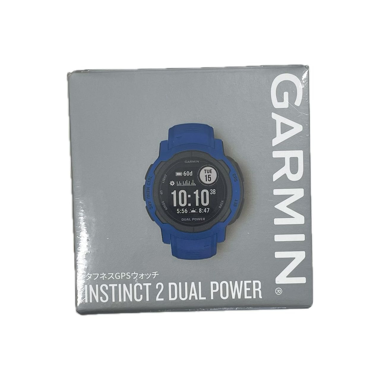 【美品】ガミン Instinct Dual Power Blue (7618) 新品】ガーミン Instinct Dual Power Tidal Blue
