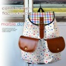 【TONYstyleリュックサック】<br>革フラップリュックサック<br>～マーブルドット～