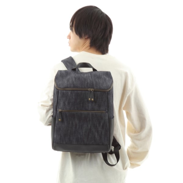 TONYstyle岡山デニム】<br>スクエアリュック<br> ～インディゴ