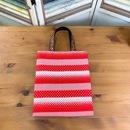 【水玉ドットシンプルトート】＜レッドウェーブ＞　A４トート　レッスンバッグ　おでかけ　お散歩バッグ　カラフルドット