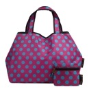 【TONYstyleオリジナルバッグ】折りたたみエコバッグ　～ピンクパープルー～  ポケッタブルトートバッグ　エコバッグ　ジム用バッグ　おしゃれ　大容量　軽量　レジ袋　コンパクトトートバッグ　A4対応　男女兼用　メンズバッグ レディースバッグ　ドット　水玉