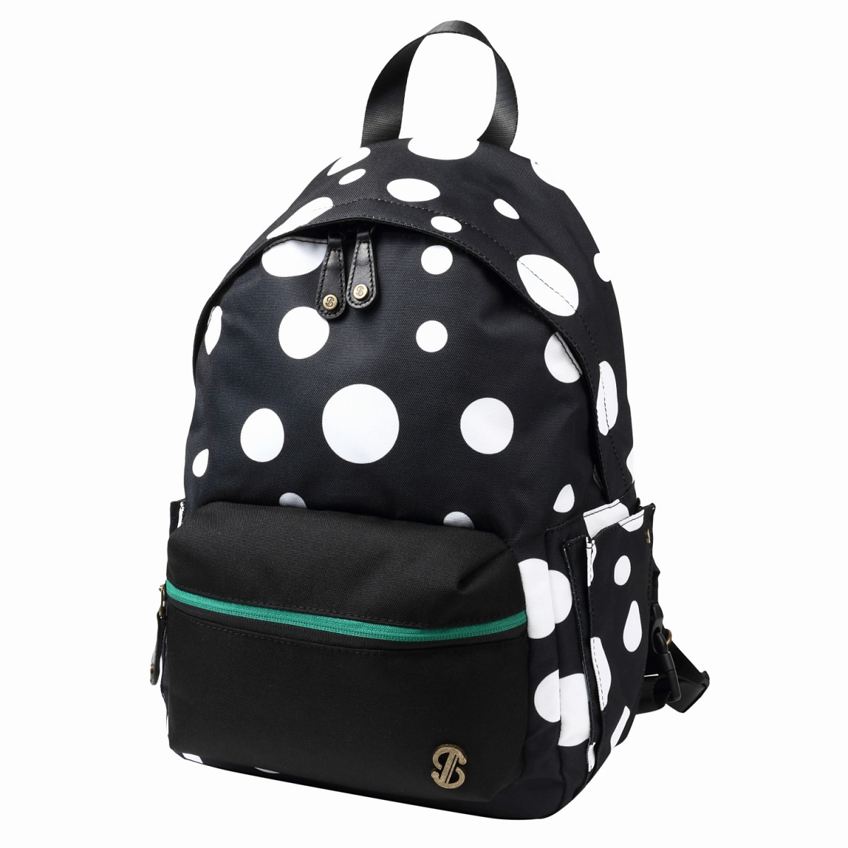 【実用新案特許取得】〈TONYstyle〉ぴたっリュック＜水玉ブラック＞ 疲れないリュック 姿勢が良くなるリュック ズレないリュック ずれないリュック リュックサック 軽量 疲れにくい 姿勢が良くなる 水玉柄 ドット柄 撥水加工 バッグ