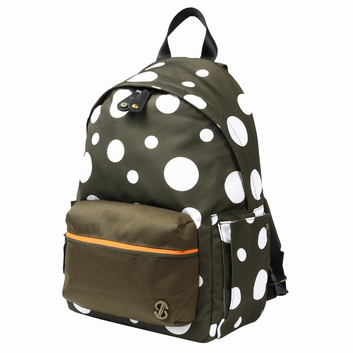 【実用新案特許取得】〈TONYstyle〉ぴたっリュック＜水玉カーキ＞ 疲れないリュック 姿勢が良くなるリュック ズレないリュック ずれないリュック リュックサック 軽量 疲れにくい 姿勢が良くなる 水玉柄 ドット柄 撥水加工 バッグ