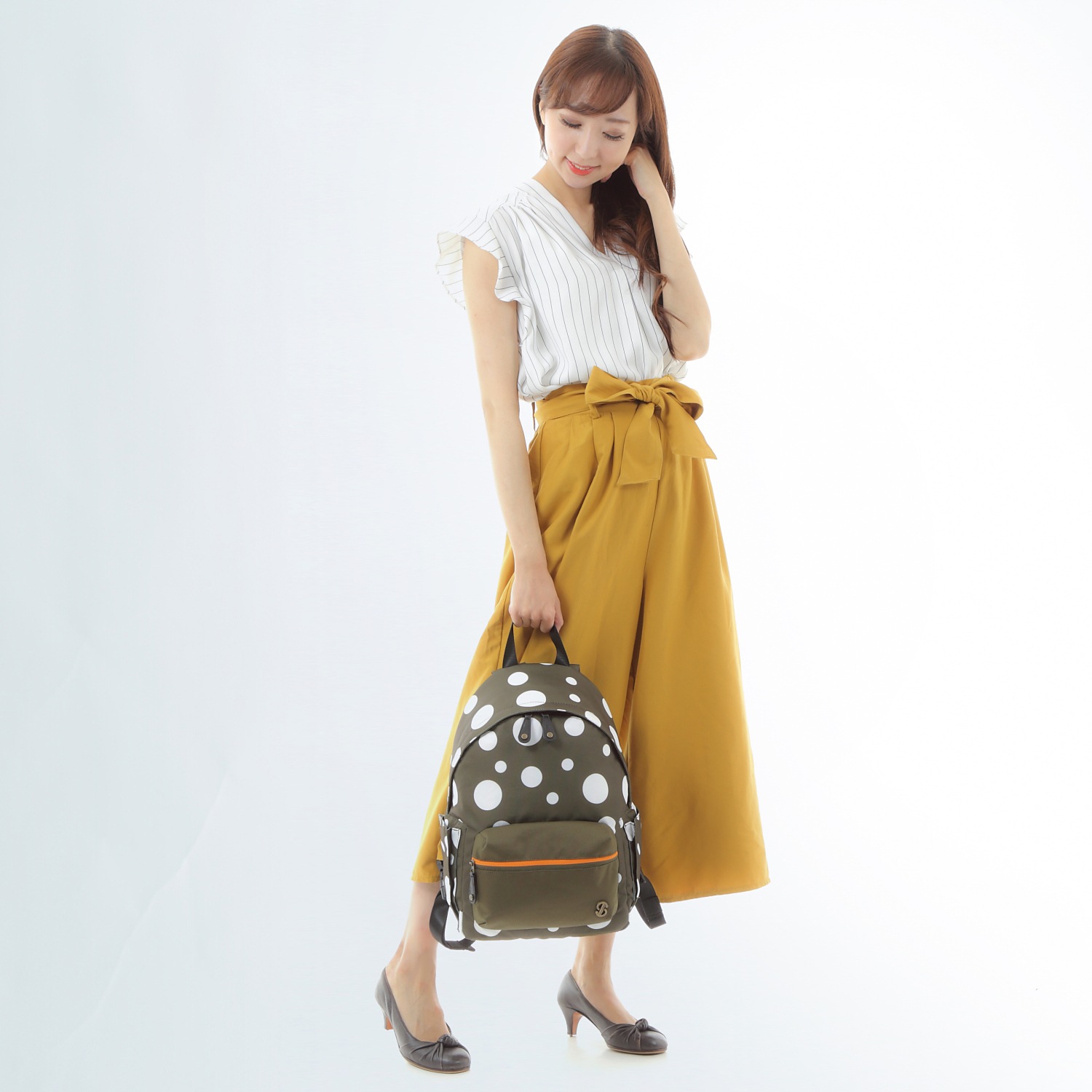 【実用新案特許取得】〈TONYstyle〉ぴたっリュック＜水玉レッド＞ 疲れないリュック 姿勢が良くなるリュック ズレないリュック ずれないリュック リュックサック 軽量 疲れにくい 姿勢が良くなる 水玉柄 ドット柄 撥水加工 バッグ