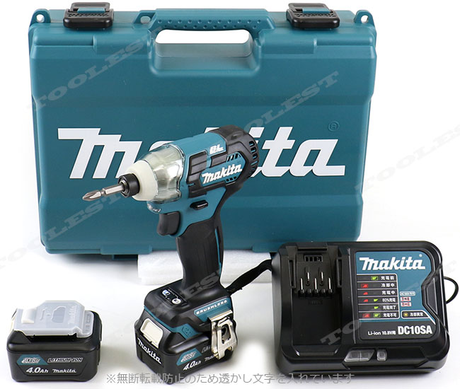 マキタ　10.8V　充電式インパクトドライバ（青）TD111DSMX　4.0Ah　Li-ion充電池(BL1040B)2個　充電器(DC10SA)　ケース