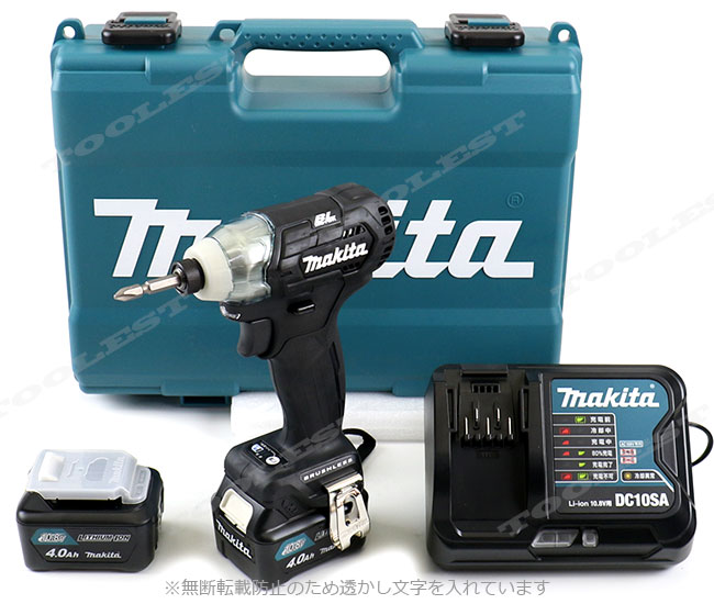 マキタ　10.8V充電式インパクトドライバ（黒）TD111DSMXB　4.0Ah　Li-ion充電池(BL1040B)2個　充電器(DC10SA)　ケース