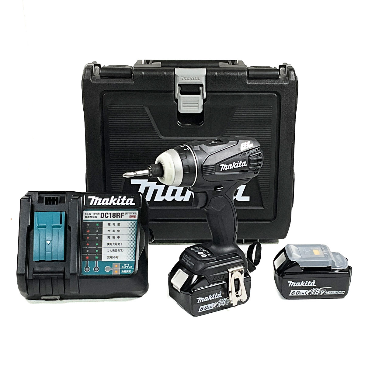 マキタ　18V　充電式４モードインパクトドライバ　TP141DRGXB　Li-ion電池(BL1860B)2個　充電器(DC18RF)　新型ケース(黒)