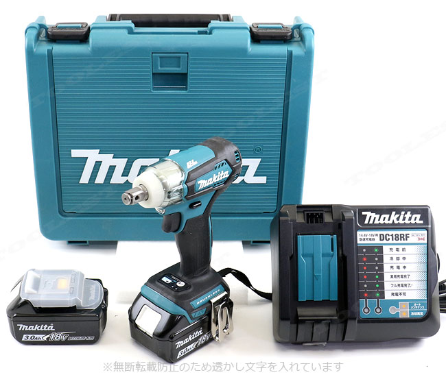 マキタ　18V　コードレスインパクトレンチ　TW181DRFX　3.0Ah Li-ion充電池(BL1830B)2個　充電器(DC18RF)　ケース