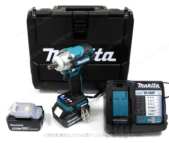 マキタ　18V 充電式インパクトレンチ　TW300DRGX　6.0Ah Li-ion充電池(BL1860B)2個　充電器(DC18RF)　新型ケース(黒)
