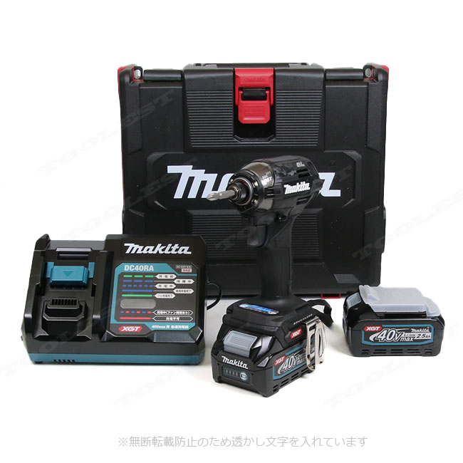 マキタ　40Vmax 充電式インパクトドライバ（黒）TD002GRDXB　Li-ion充電池(BL4025)2個　充電器(DC40RA)　ケース