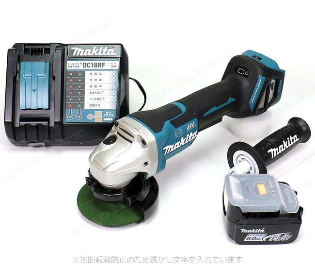 マキタ　14.4V　100mm ディスクグラインダ[パドルスイッチ式]　GA416DRG　6.0Ah電池(BL1460B)1個　充電器(DC18RF)　ケース