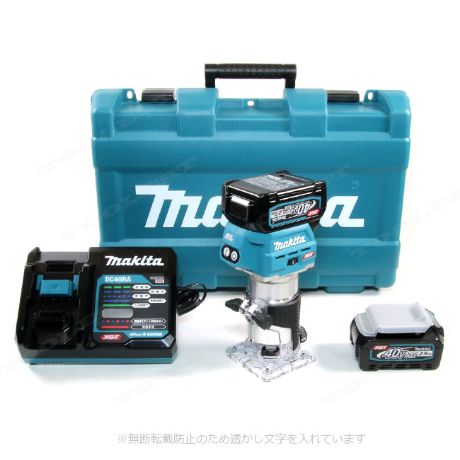 マキタ　40Vmax　充電式トリマ　RT001GRDX　Li-ion電池(BL4025)2個　充電器(DC40RA)　ケース