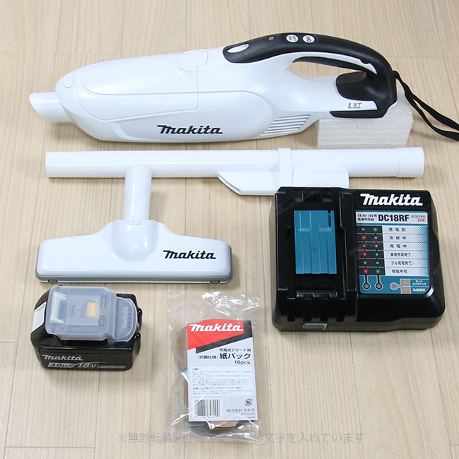 マキタ　18V　充電式（コードレス）クリーナ　CL182FDZW　3.0Ah Li-ion電池(BL1830B)1個　充電器(DC18RF)