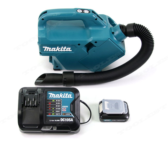 マキタ　10.8V（スライド式）充電式クリーナ　CL121DSH　Li-ion電池(BL1015)1個　充電器(DC10SA) 5種類のノズル付