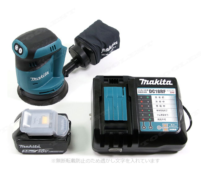 マキタ　18V　ランダムオービットサンダ　BO180DRG　6.0Ah Li-ion電池(BL1860B)1個　充電器(DC18RF)