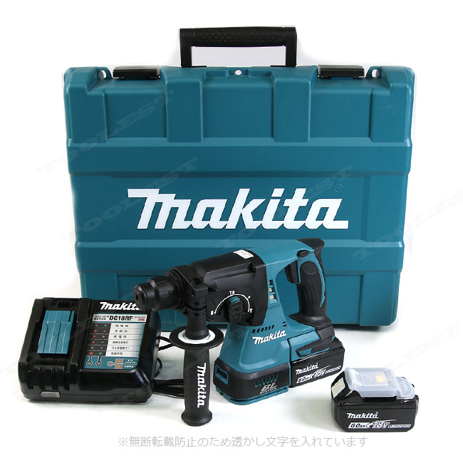 マキタ　18V　充電式ロータリハンマドリル・青　HR244DRGX　6.0Ah Li-ion電池(BL1860B)2個　充電器(DC18RF)　ケース