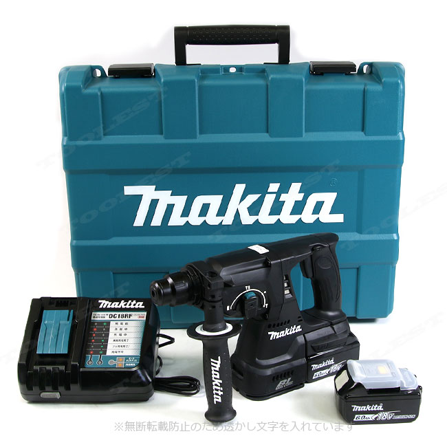 マキタ　18V　充電式ハンマドリル（黒）HR244DRGXB　6.0Ah Li-ion電池(BL1860B)2個　充電器(DC18RF)　ケース