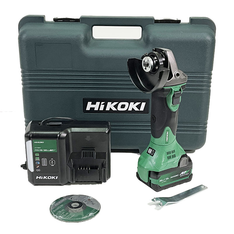 HIKOKI（ハイコーキ）18V　コードレスディスクグラインダ　G18DSL2(XPZ)　マルチボルト充電池(BSL36A18X)1個　充電器(UC18YDL2)　ケース