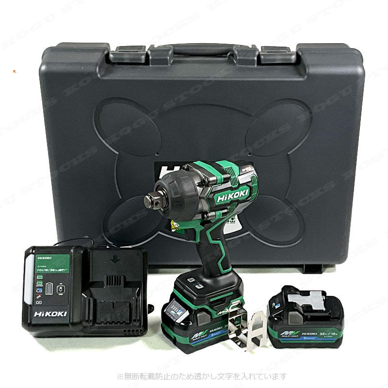 HIKOKI（ハイコーキ）36V　コードレスインパクトレンチ　WR36DD(2XPSZ)　マルチボルト電池(BSL36A18BX)2個　充電器(UC18YDL2) ケース