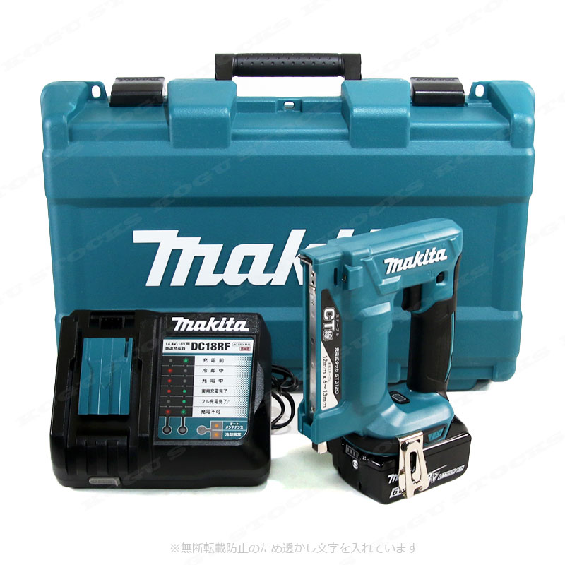 マキタ　18V　充電式タッカ（CT線）ST312DRG　6.0Ah Li-ion電池(BL1860B)1個　充電器(DC18RF)　ケース