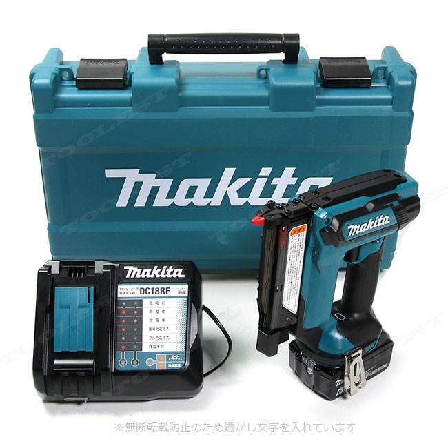 マキタ　18V 充電式ピンタッカ　PT353DRG　6.0Ah Li-ion電池(BL1860B)1個　USB端子付き充電器(DC18RF)　ケース
