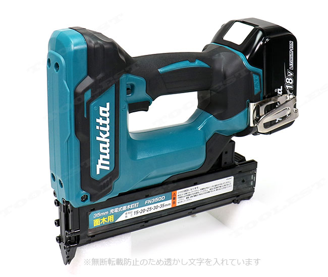マキタ　18V　35mm充電式面木釘打　FN350DRG　6.0Ah Li-ion電池(BL1860B)1個　充電器(DC18RF)　ケース