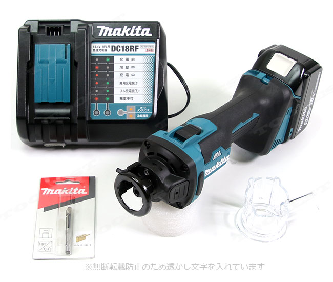 マキタ　18V　充電式ボードトリマ　CO181DRG　6.0Ah Li-ion電池(BL1860B)2個　USB端子付き充電器(DC18RF)　ケース